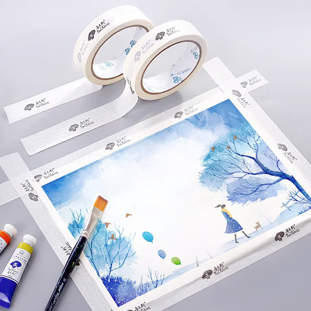 Paper Fixation Masking Tape Sketch Watercolor Painting Oil